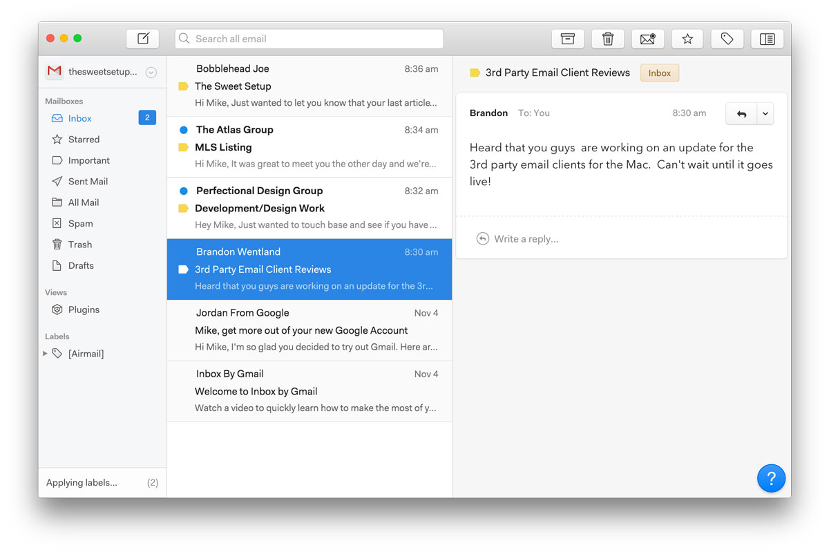 Thunderbird email client for mac